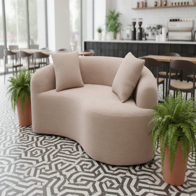 S-curve Chenille Upholstered Sofa Set