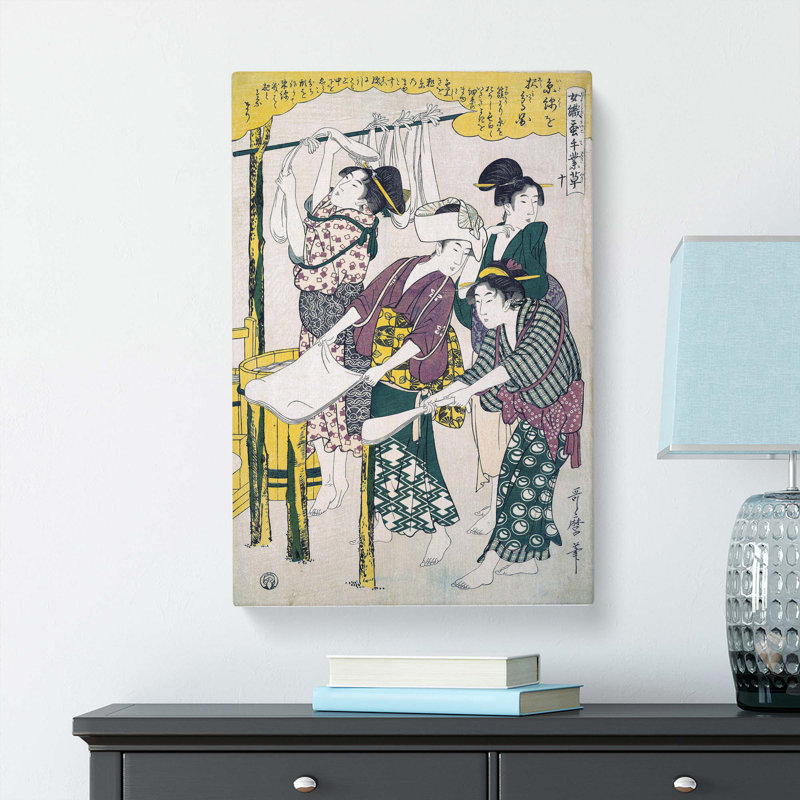 Making Silk Floss by Kitagawa Utamaro - Wrapped Canvas Art - Wrapped Canvas, 60cm H x 40cm W x 3cm D