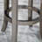 30" Bar Stool, Weathered Gray Finish, Black Leather Seat-947921906