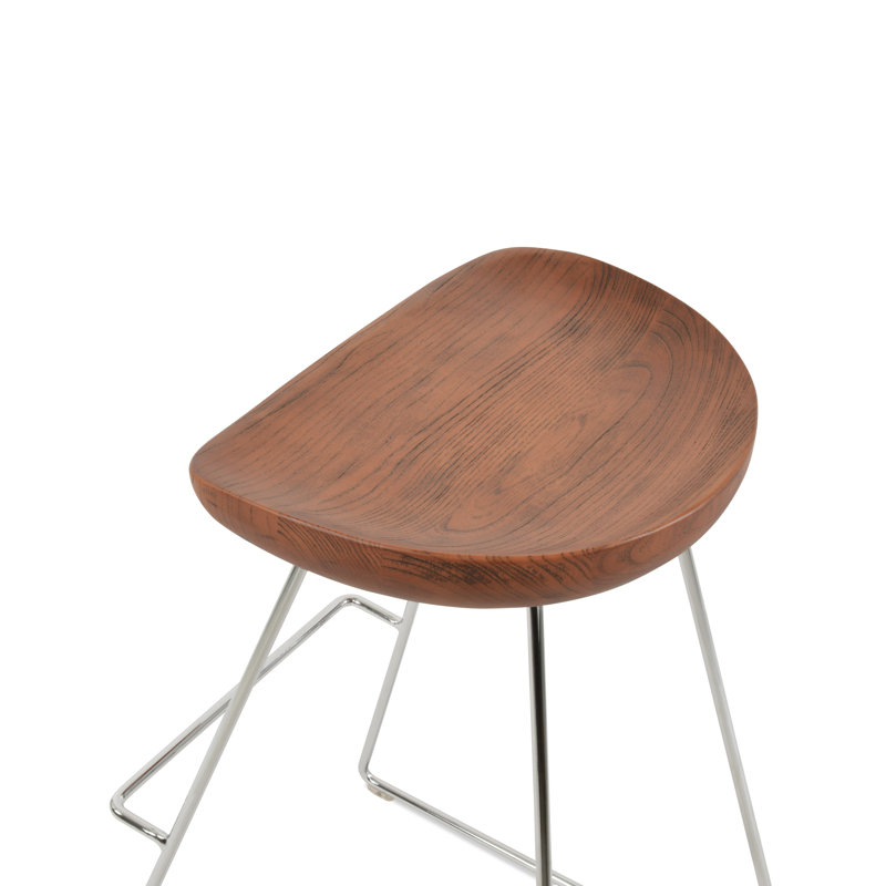 Tabouret de bar Cattelan PR, Chrome / noyer
