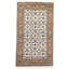 Tapis tribal crème à motif floral indo-bidar 3 x 5