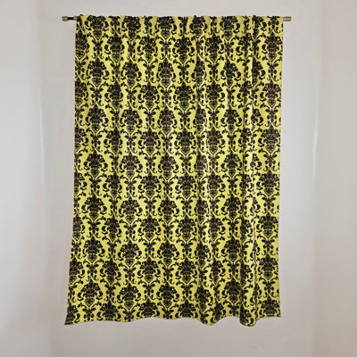 Poplin Damask Print Polyester Window Curtain 58 Inch Wide