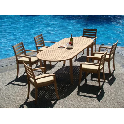 Ensemble repas luxueux en teck 11 pièces Marissa