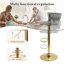 Swivel Upholstered Adjustable Height Bar Stool-393907101-428650036