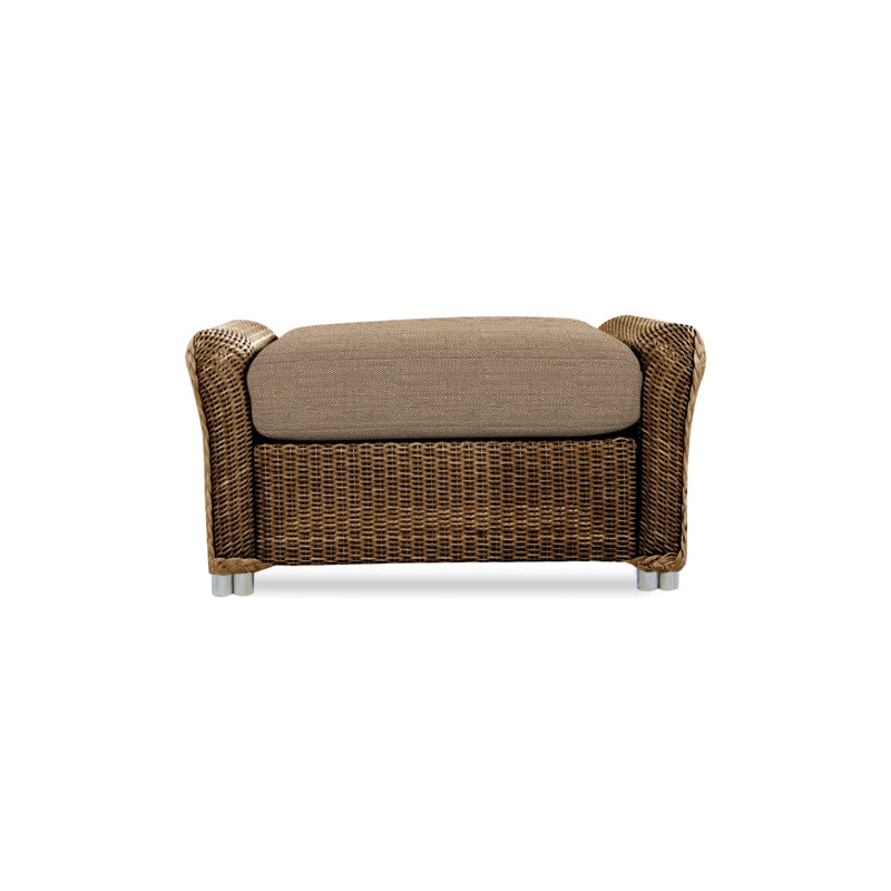 Reflections Outdoor Ottoman, Pewter, Demo Oatmeal