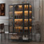 Grande vitrine 67,25 po en fer avec porte en verre et lumières DEL, vitrine, vitrine à 3 côtés en verre