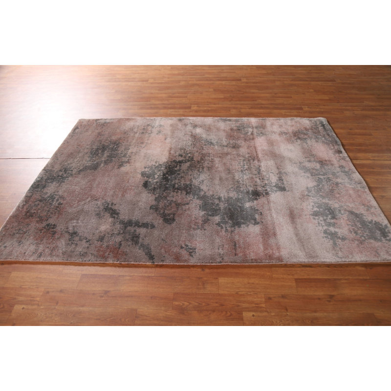 Tapis indien moderne à motif abstrait All-Over 5 x 7