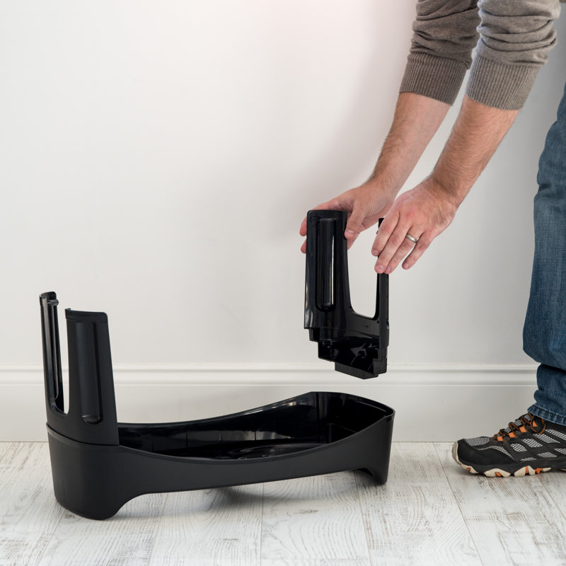 Black Adjustable Elevated Feeder with Stainless Steel Bowls