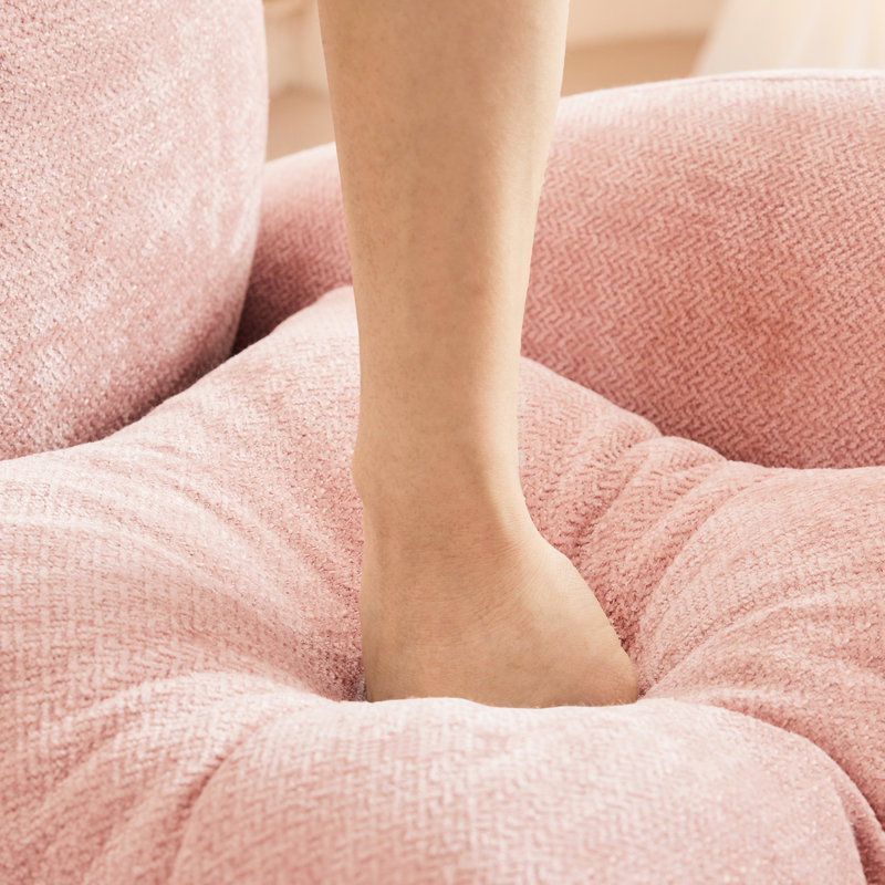 Canapé modulaire en forme de L en forme de nuage rose