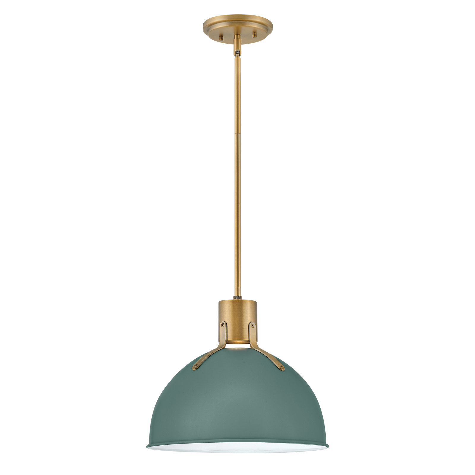 Clendon 1 - Light Single Dome Pendant, 12.25" H x 14" W x 14" D, Sage Green, Sage Green