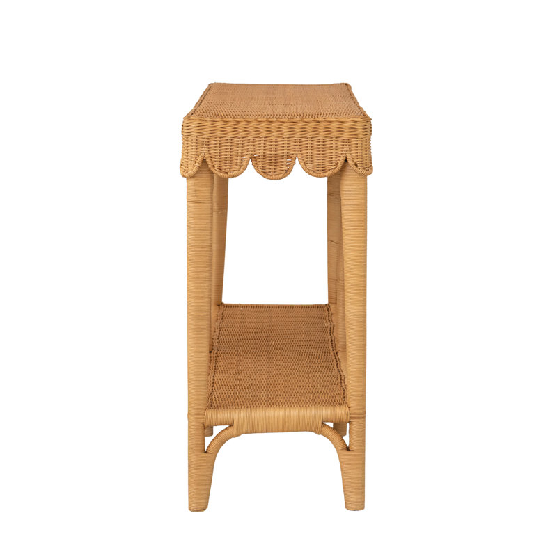 Console festonnée en rotin