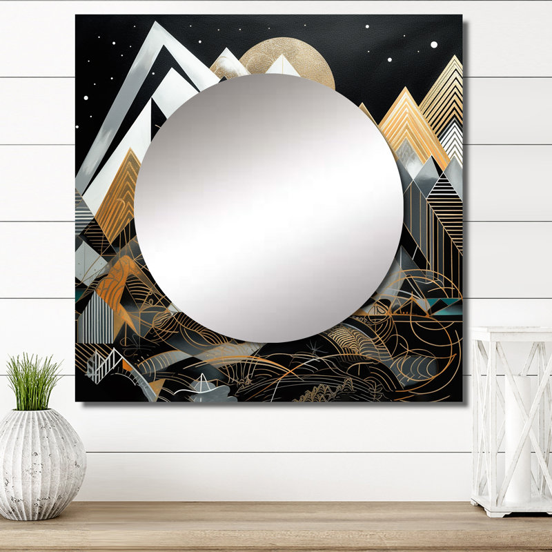 Dietwulf - Miroir géométrique carré pour décor mural, 36 po x 36 po