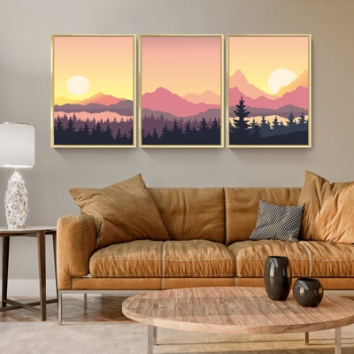 Ensemble de 3 reproductions de photos sur toiles