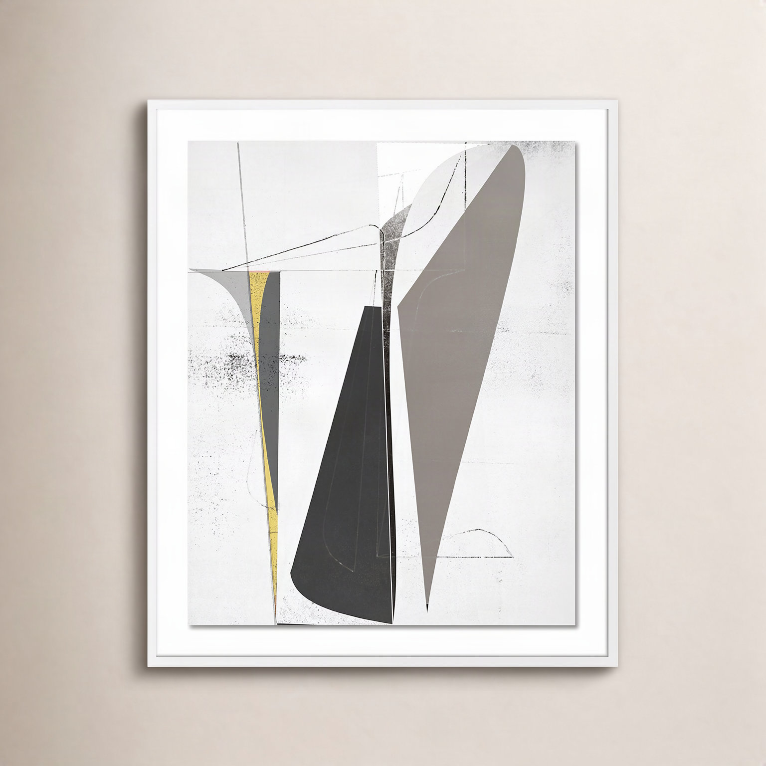 Bangbouh Studio "Ando" Print, 60" H x 49" W x 2.5" D, White