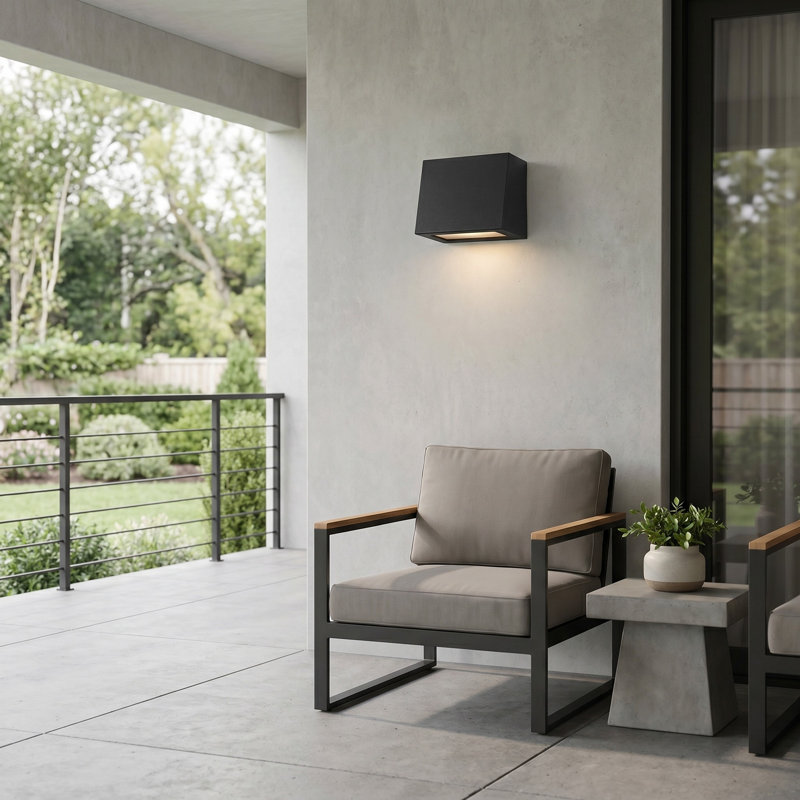 Kakudo LED Outdoor Wall Lantern, 4.625" H x 5" W x 3.5" D