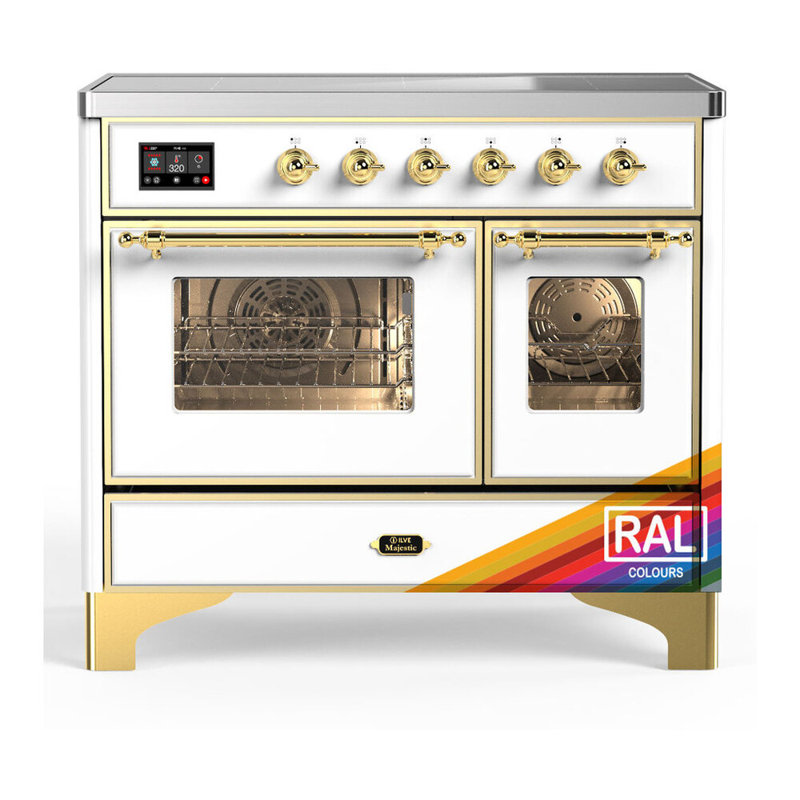 Cuisinière à induction de 40 pouces avec 6 éléments d'induction RAL de Majestic III Series (garniture en laiton), Laiton
