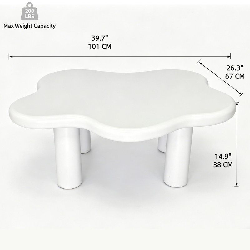 Table basse Elsin, Blanc