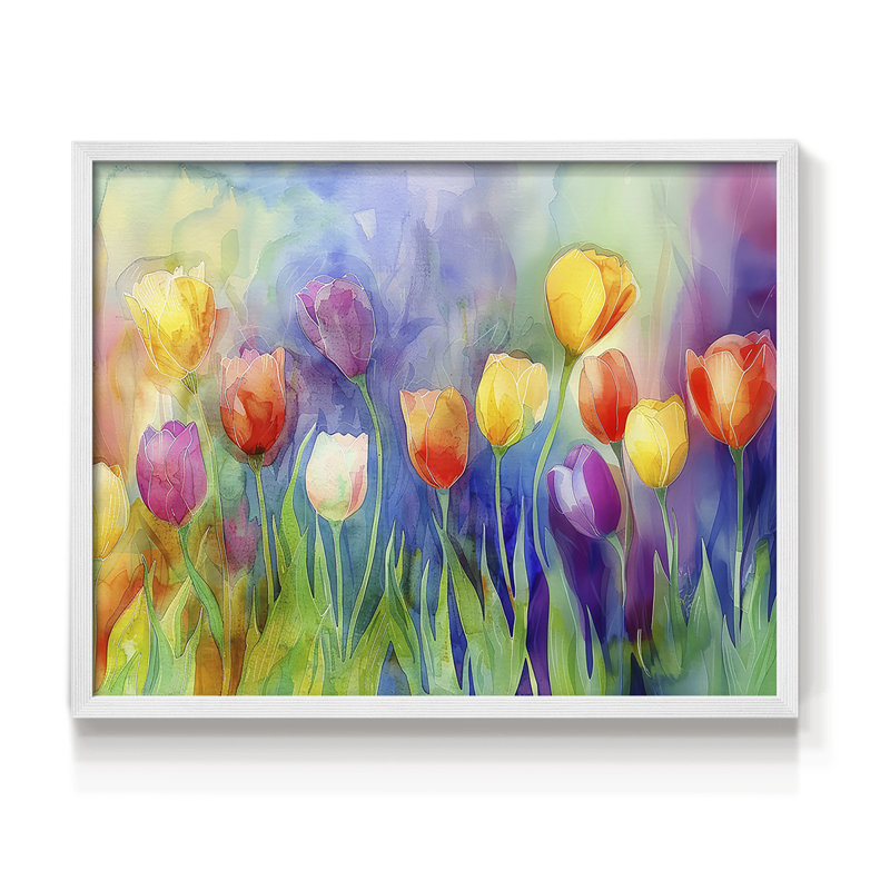 Floral Series-LXV -Framed Print - Restickable, H 8 po x l 10 po, Blanc
