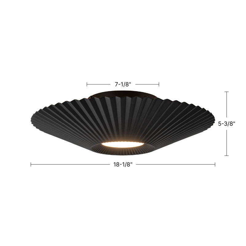 Lievens 18-in Gold Dimmable LED Semi-Flush Mount, Gold, 18-in