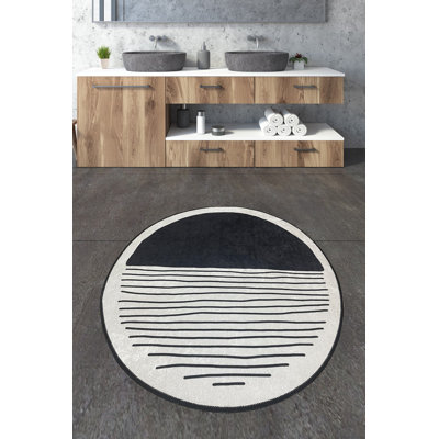 Luxurious Non-Slip Bathmat, 100% Polyester, 63 x 63 Inches | 700 g/m², 0.4 in Pile Height, 0.2 in Sponge Height | Digital Print with Dot Underside, Machine Washable, Perfect for Stylish Bathroom Decor