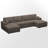 Bianca U-Shape 4 Seats Wide Plush Corduroy Modular Sofa Memory Foam Sectional With Storage For Living Room-755396557