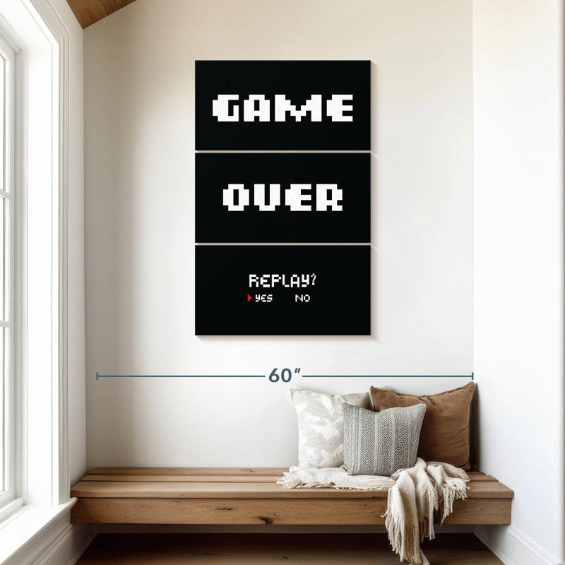 Kema Game Over Replay Wall Sign, 45" H x 28" W