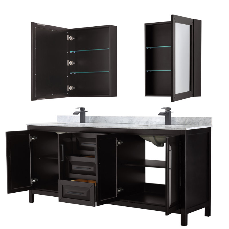 Daria 80'' W Double Vanity, Dark Espresso, Polished Chrome