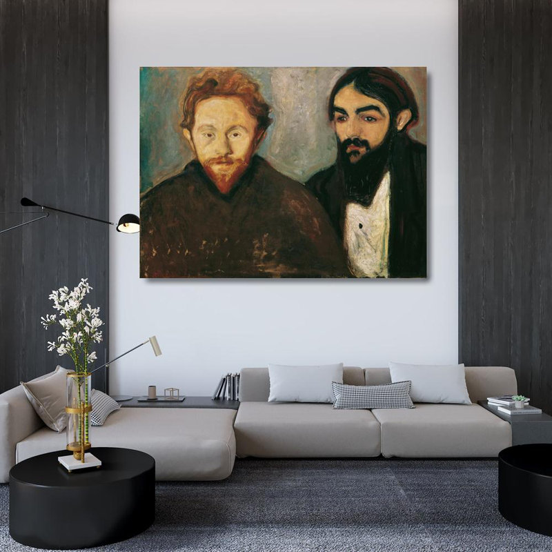 «The Painter Paul Herrmann and the Doctor Paul Contard» par Edvard Munch - Art mural sur toile tendue avec châssis