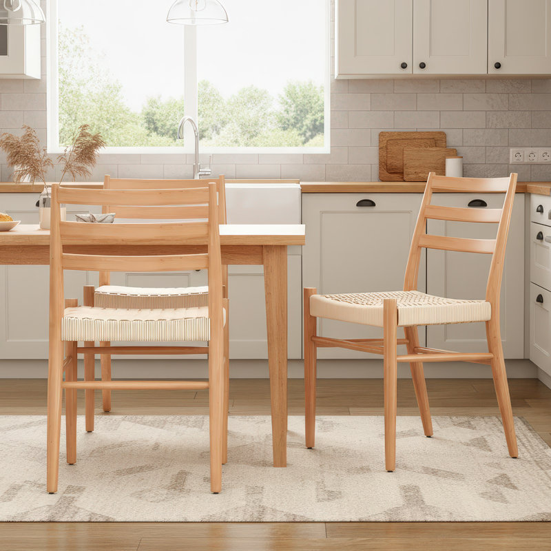 Paper Rope Metal Sidechair, Natural, Beige