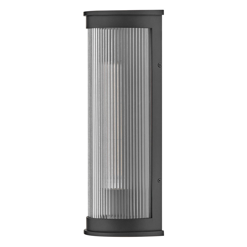 Hinkley Bluffton Medium Wall Mount Lantern, Down, 17" Height, Black