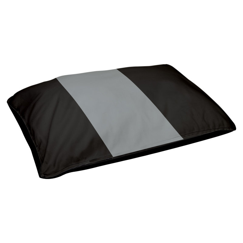 Coussin pour chien hockey Minnesota, Moyen (H 14 po x l 40 po x P 30 po), Noir / argent / noir