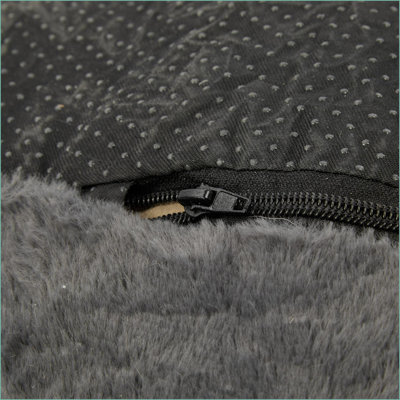 Sezze Gray Faux Fur Bean Bag Chair | Gray | Fabric,Foam