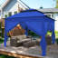 11 pi. L 11 pi. D Pavillon de jardin instantané en acier avec mur uni-86915906-86915905