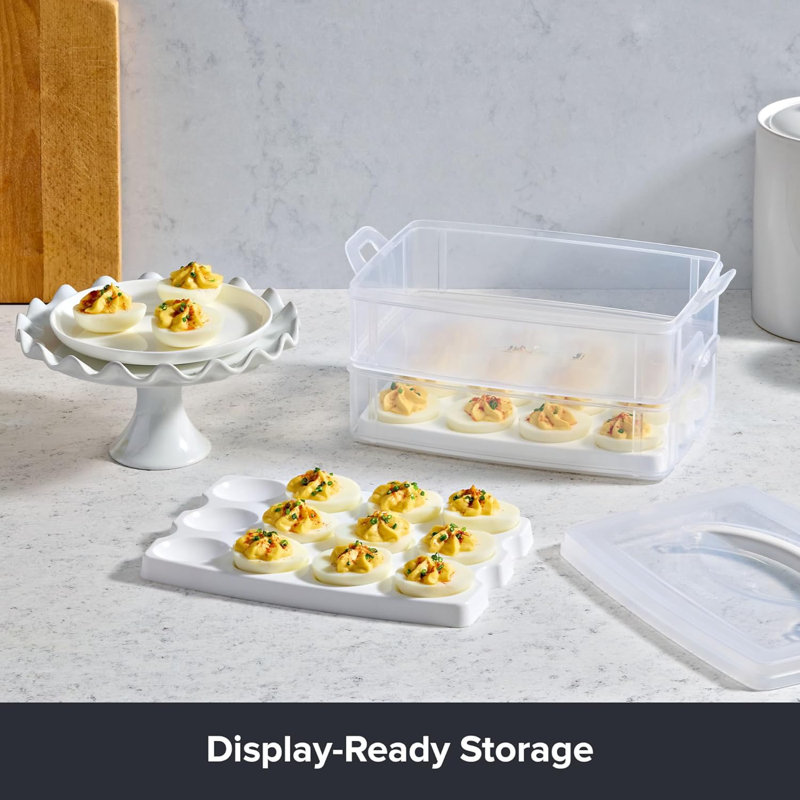 24 Eggs-Plastic Detachable Deviled Egg Carrier Storage Container