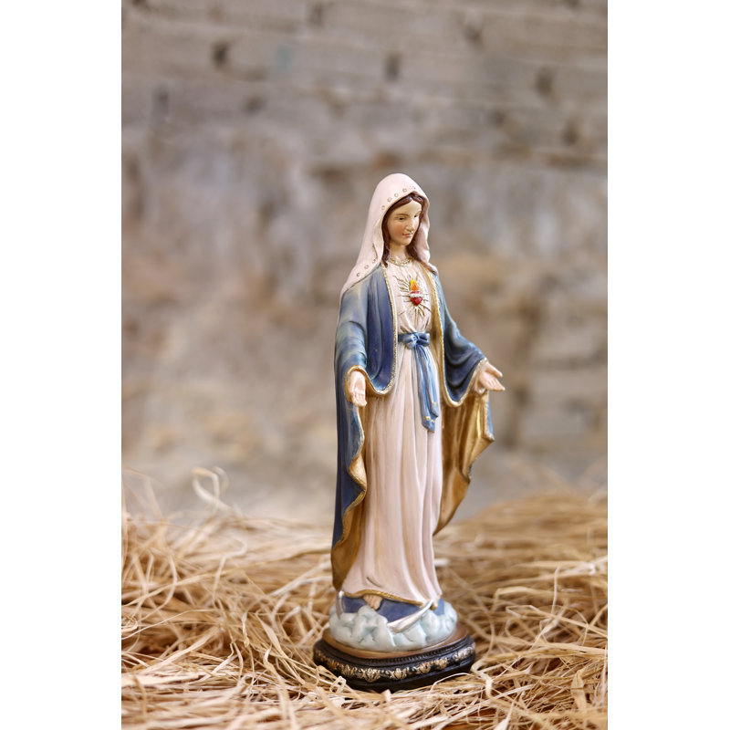 Statue du Sacré-Cœur Mary, mains ouvertes, décoration religieuse intérieure / extérieure, H 12 po x l 3,2 po x P 4 po