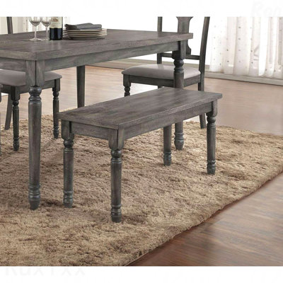 40Inch 1-Piece Wooden Bench - Rustic Gray Finish Frame
