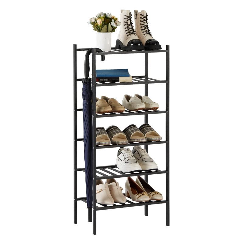 Barys 12 Pair Shoe Rack, Black