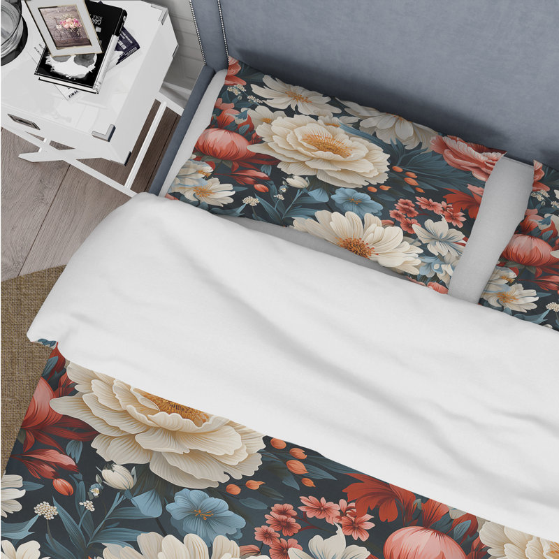 Vintage Colors Eclectic Floral Collage II - Ensemble de housse de couette éclectique