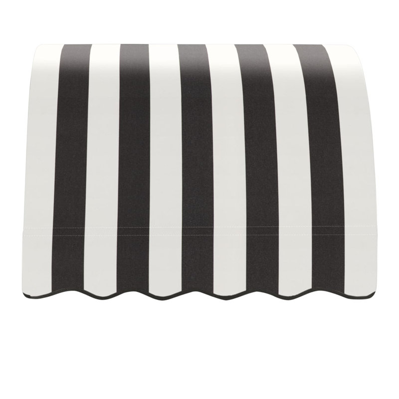 Auvent fixe en tissu acrylique Awann Savannah, H 31 po x l 40,5 po x P 24 po, Rayures noires et blanches