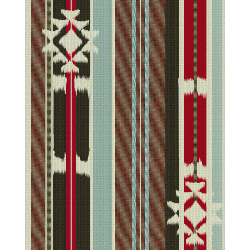 MISTLETOE Verdant Wallpaper, Brown/Blue/Red