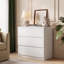 Commode moderne à 3 tiroirs pour chambre, meuble de rangement avec tiroirs profonds pour salon, chambre, couloir et entrée, blanche