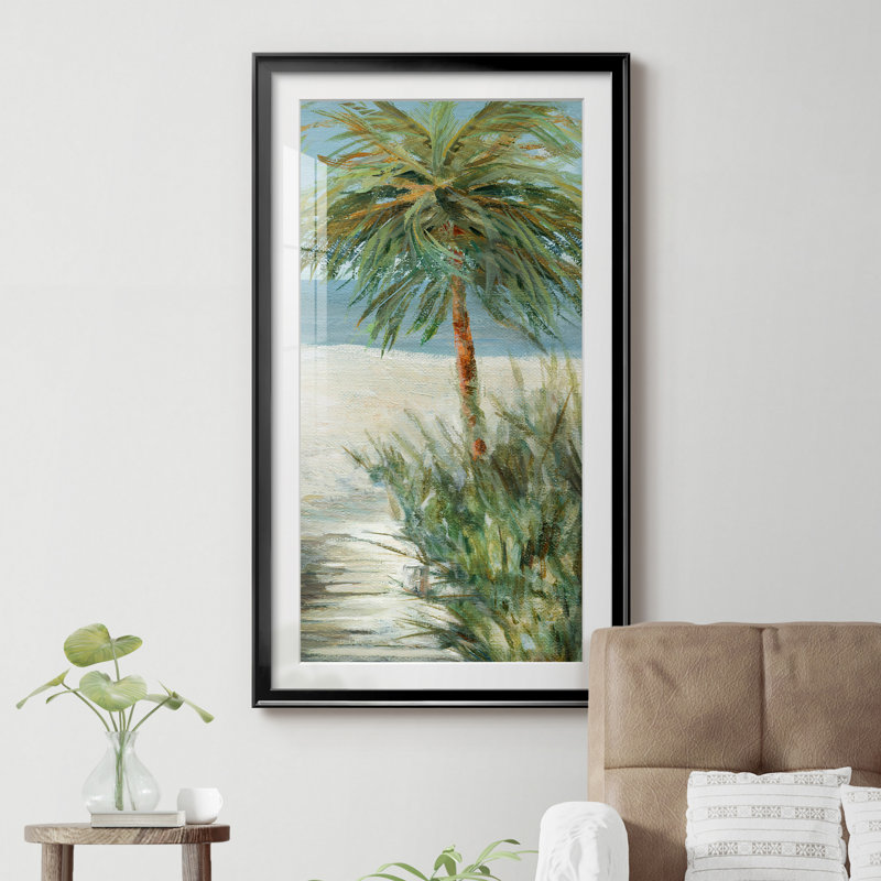 Beach Walk II - reproduction de photo sur papier encadrée, H 22,5 po x l 42,5 po x P 1,5 po, Papier noir
