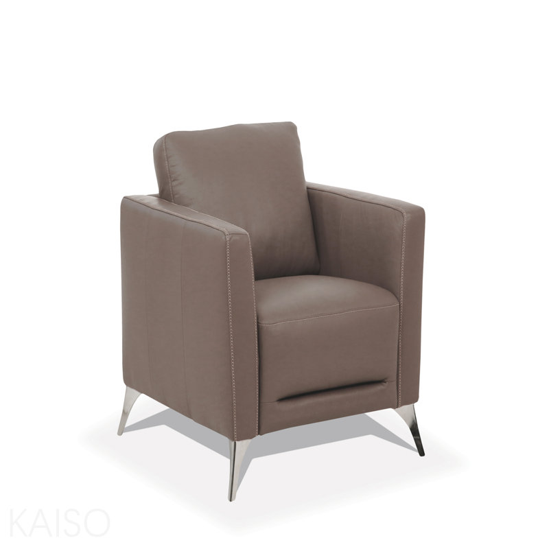 Chaise en cuir taupe, Taupe