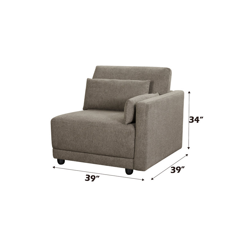 Canapé modulaire en lin avec coussins 4 pièces Rylie