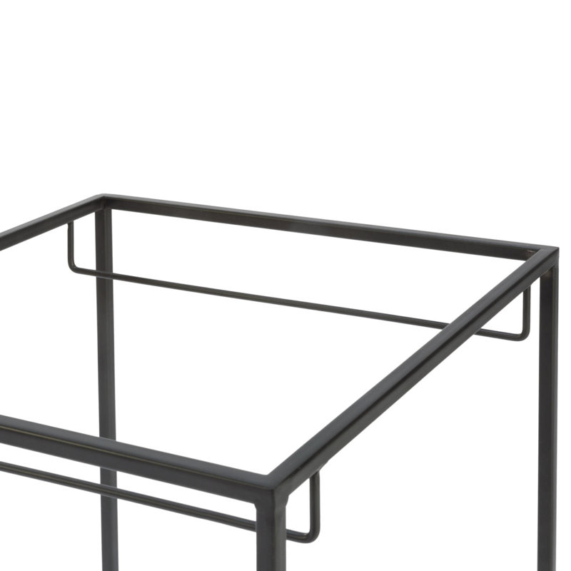 Ensemble de 2 tables d'appoint en métal convertibles, Noir