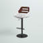 Tabouret de bar pivotant à hauteur réglable avec base en métal et bois-1935923533-1935923534