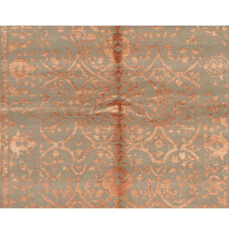 Tapis brun / gris de haute qualité noué à la main