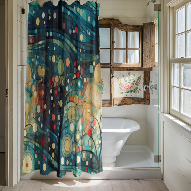 Joyful Tree - Rideau de douche Premium, H 74 po x l 71 po