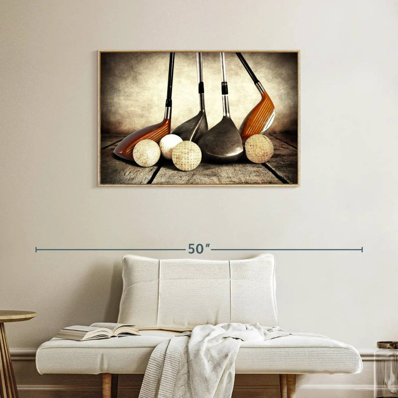 Ensembles de golf, Cadre flottant en bois naturel, 37 po x 25 po