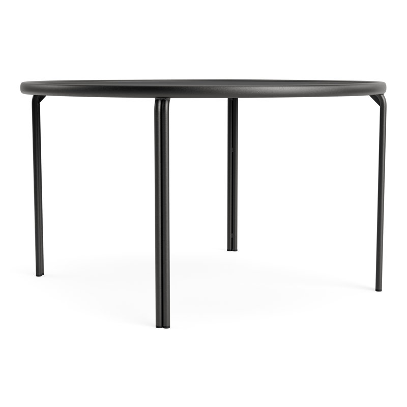 Kantan Outdoor Round Dining Table, Textured Pewter